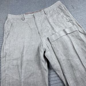 Murano Baird McNutt 100% Linen Pant Men 38x32 (38x30) Zac Fit Flat Front Irish